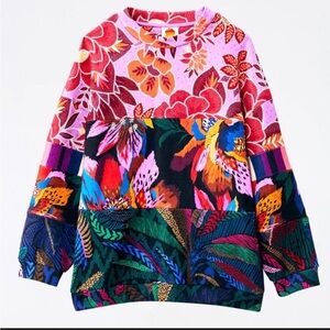 FARM Rio Tropical Lilac Mixed Prints Oversized Sweatshirt
